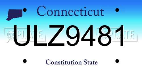 ULZ9481 Connecticut License Plate