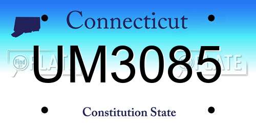 UM3085 Connecticut License Plate