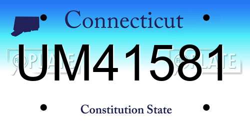 UM41581 Connecticut License Plate