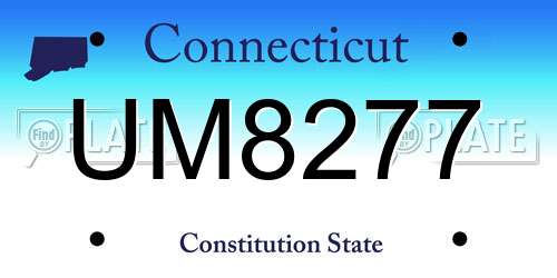 UM8277 Connecticut License Plate