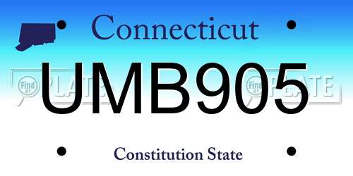 UMB905 Connecticut License Plate
