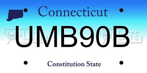 UMB90B Connecticut License Plate