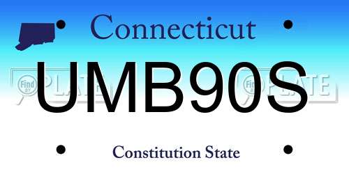 UMB90S Connecticut License Plate