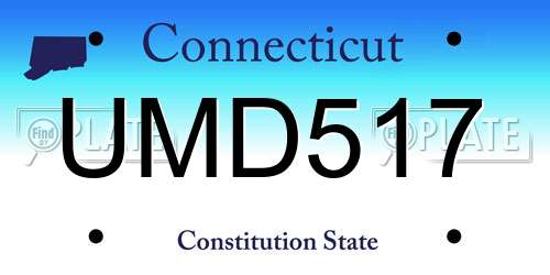 UMD517 Connecticut License Plate