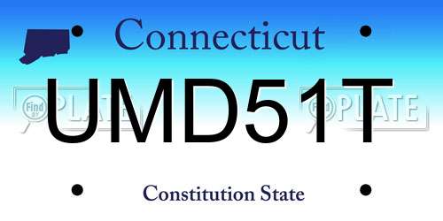 UMD51T Connecticut License Plate