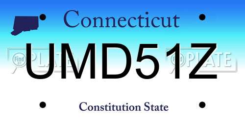 UMD51Z Connecticut License Plate