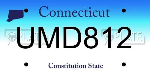 UMD812 Connecticut License Plate