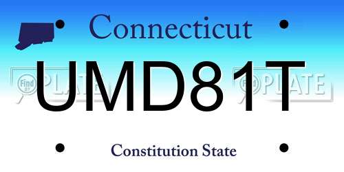 UMD81T Connecticut License Plate