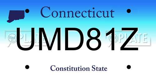 UMD81Z Connecticut License Plate