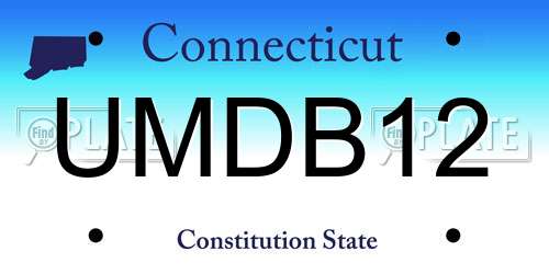 UMDB12 Connecticut License Plate