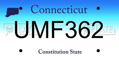 UMF362 Connecticut License Plate