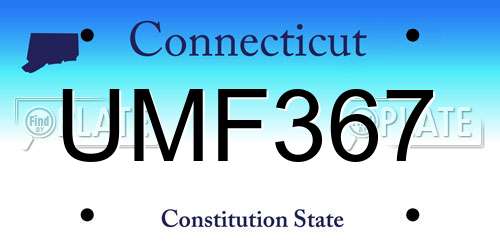 UMF367 Connecticut License Plate