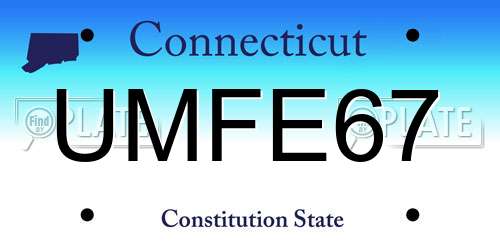 UMFE67 Connecticut License Plate