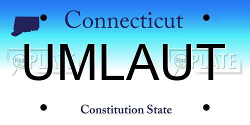 UMLAUT Connecticut License Plate