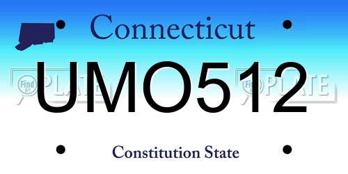 UMO512 Connecticut License Plate