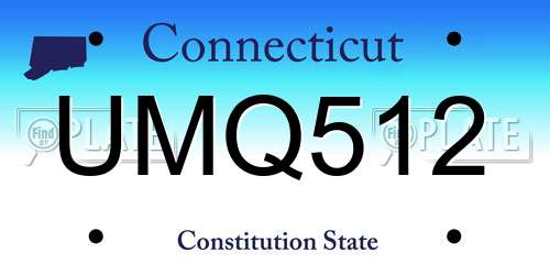 UMQ512 Connecticut License Plate