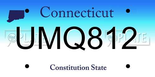 UMQ812 Connecticut License Plate