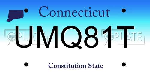 UMQ81T Connecticut License Plate