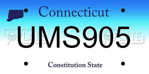 UMS905 Connecticut License Plate
