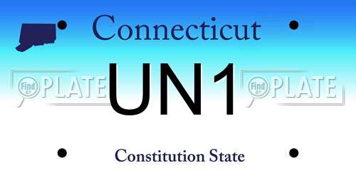 UN1 Connecticut License Plate