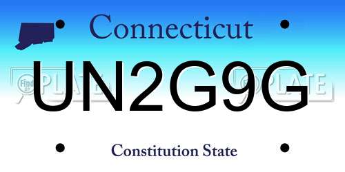 UN2G9G Connecticut License Plate
