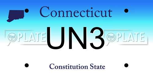 UN3 Connecticut License Plate