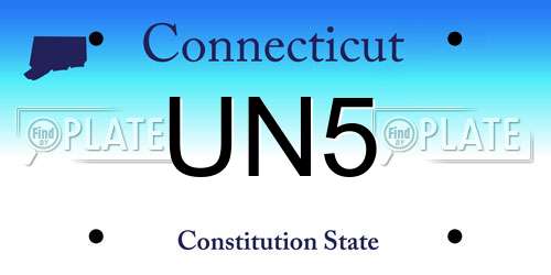 UN5 Connecticut License Plate
