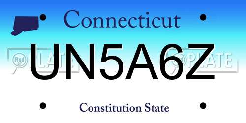 UN5A6Z Connecticut License Plate