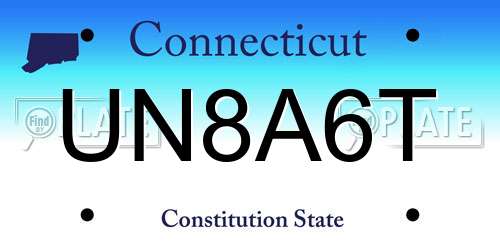 UN8A6T Connecticut License Plate