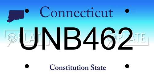 UNB462 Connecticut License Plate