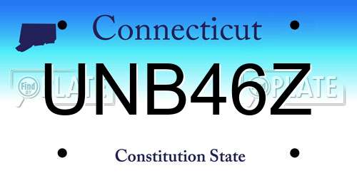 UNB46Z Connecticut License Plate
