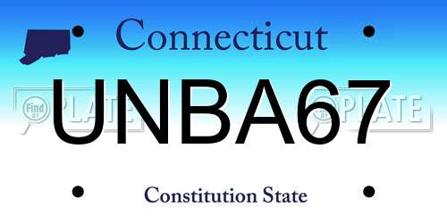 UNBA67 Connecticut License Plate
