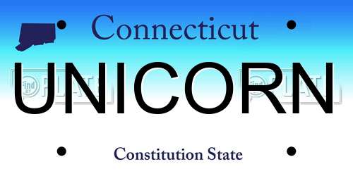 UNICORN Connecticut License Plate