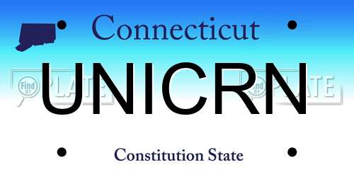 UNICRN Connecticut License Plate