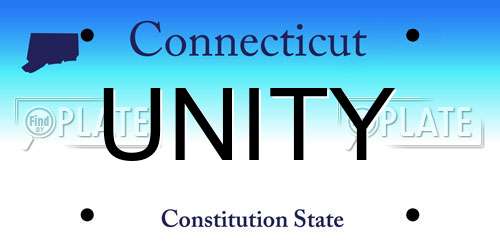 UNITY Connecticut License Plate
