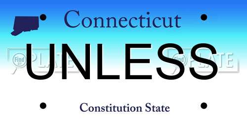 UNLESS Connecticut License Plate