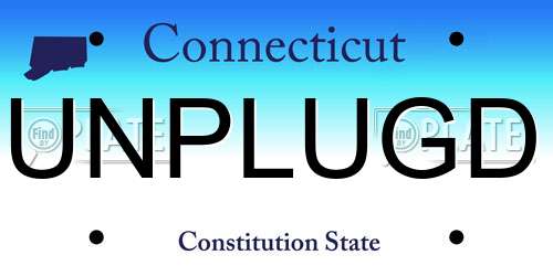 UNPLUGD Connecticut License Plate