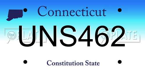 UNS462 Connecticut License Plate