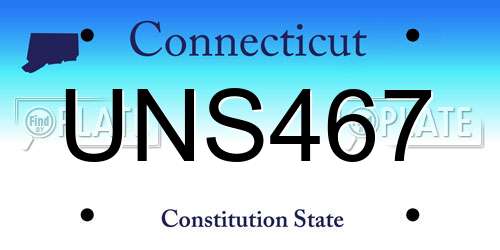 UNS467 Connecticut License Plate
