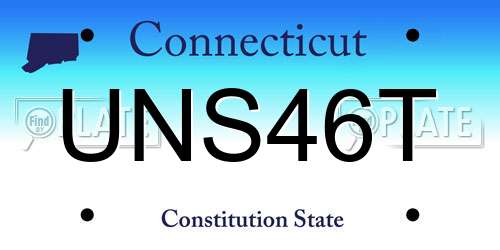 UNS46T Connecticut License Plate