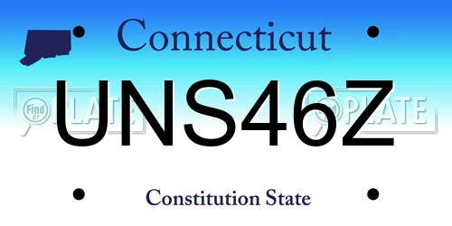UNS46Z Connecticut License Plate