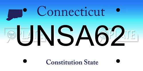 UNSA62 Connecticut License Plate