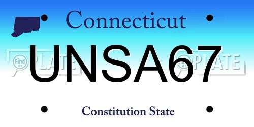 UNSA67 Connecticut License Plate