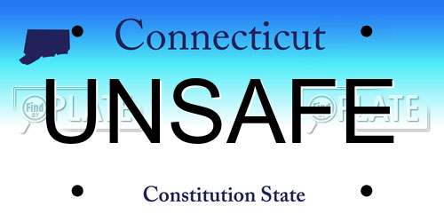 UNSAFE Connecticut License Plate