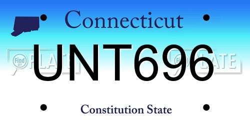 UNT696 Connecticut License Plate