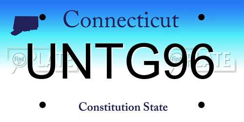 UNTG96 Connecticut License Plate