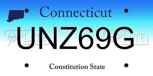 UNZ69G Connecticut License Plate