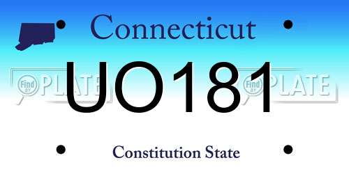 UO181 Connecticut License Plate