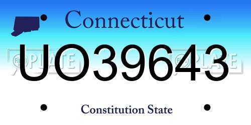 UO39643 Connecticut License Plate