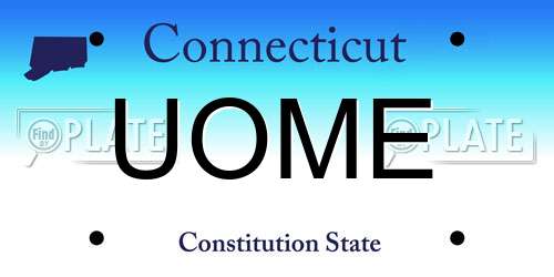 UOME Connecticut License Plate
